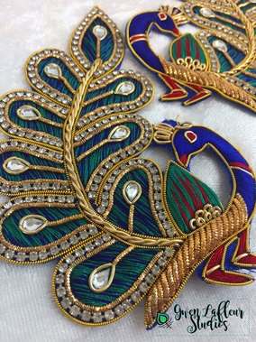 Proud Peacocks Sari Patches | Gwen Lafleur Studios