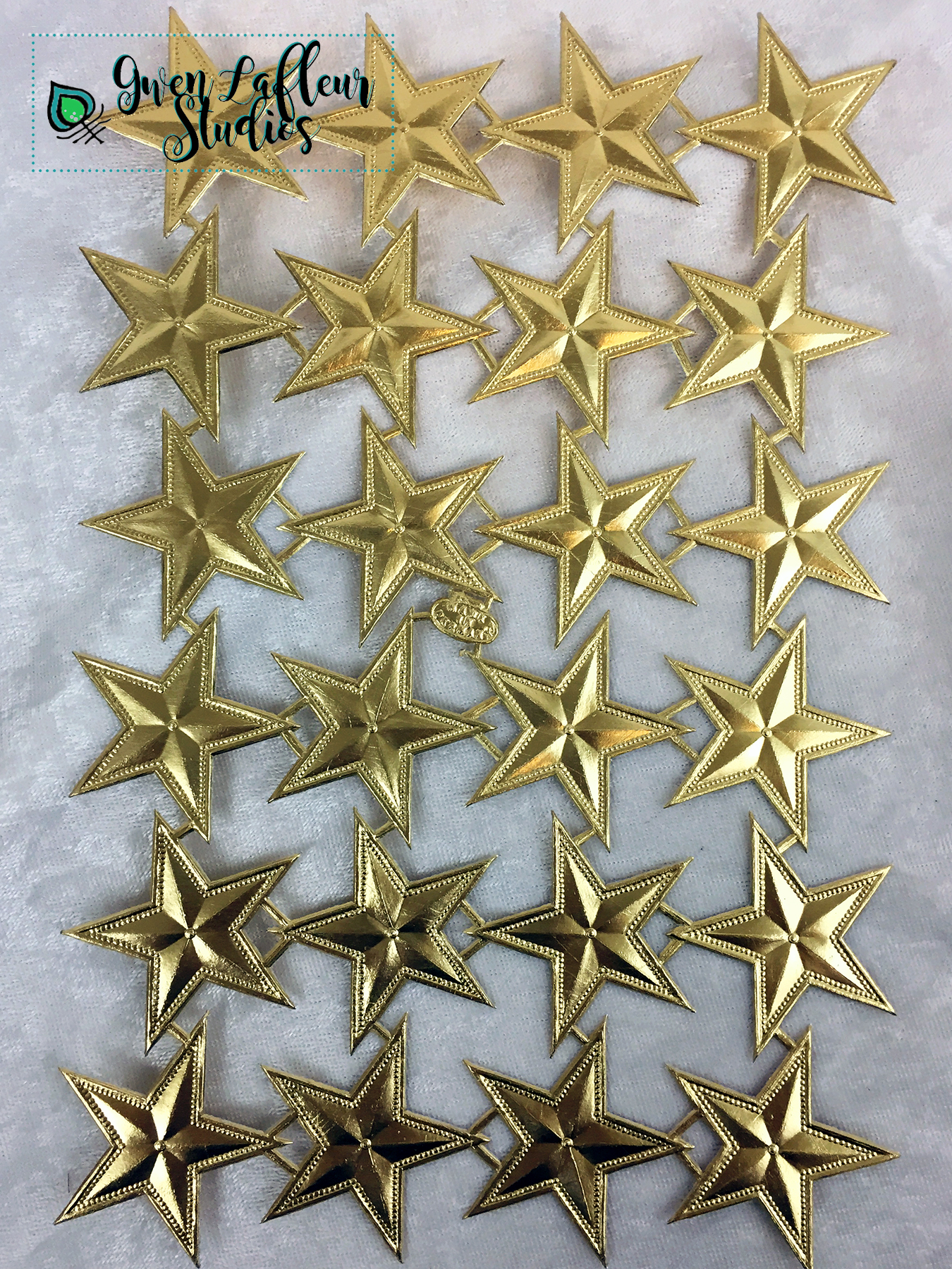 Scrap Die cut German Dresden Gold Foil Paper Stars Victorian